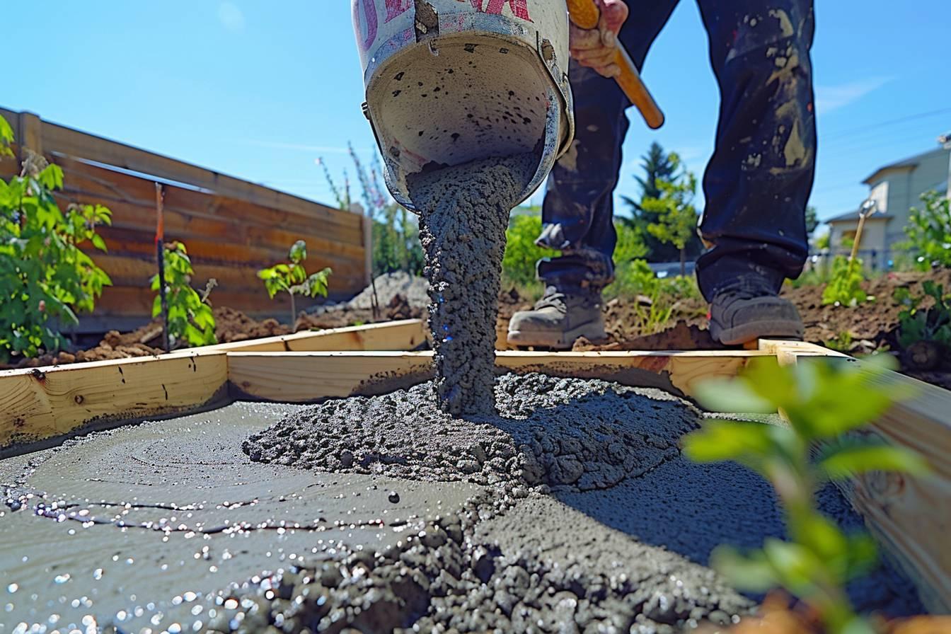 couler un plot en béton pour terrasse